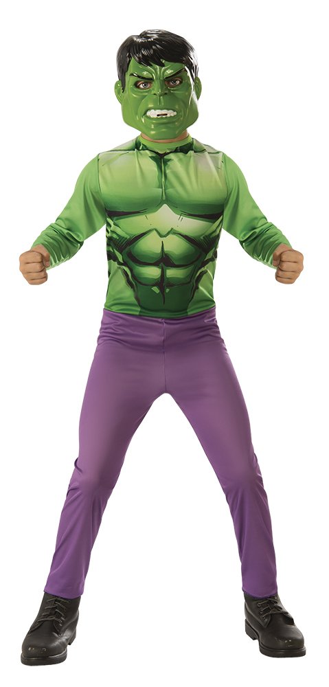 Rubies Disfraz Hulk Clásico para niños y niñas, Jumpsuit impreso y máscara, Oficial Marvel para fiestas de Navidad