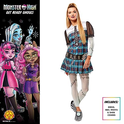 Ruby Disfraz Frankenstein Mujer | Vestido con Corbata, Presillas, Cinturón, Medias y Cubre Zapatos | Official Monster Hi