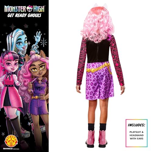 Rubies Disfraz Clawdeen classic para niñas oficial Monster High Vestido y diadema para Carnaval Navidad Cumpleaños Fiest